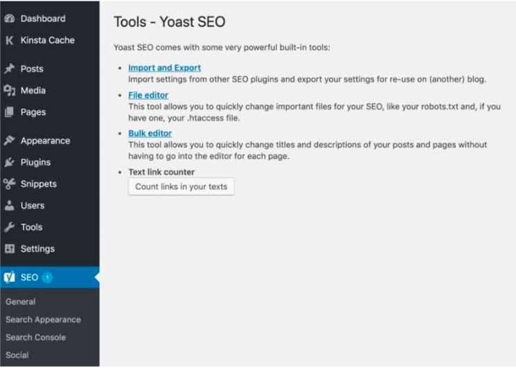 Tool trong Yoast SEO Premium