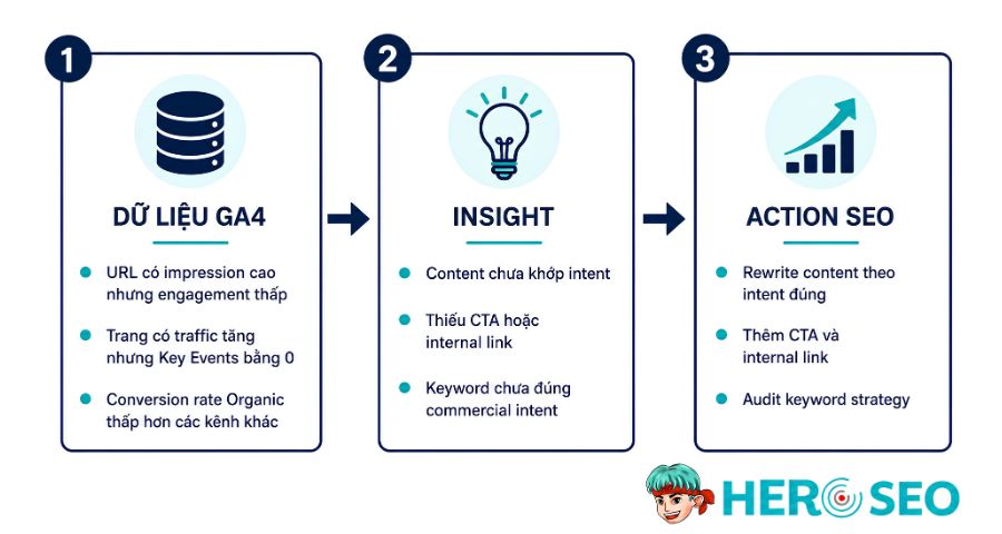 Dữ liệu GA4 hỗ trợ tối ưu SEO