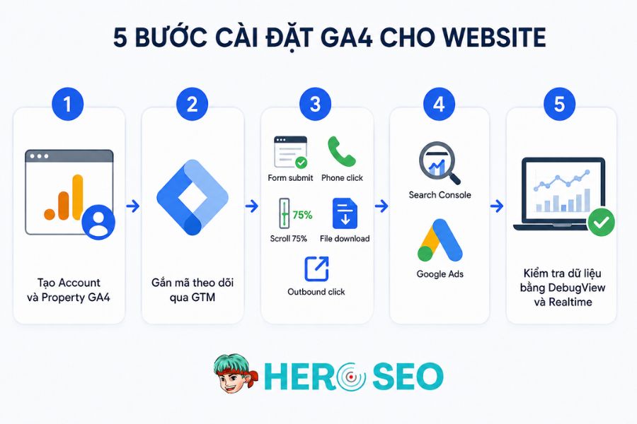 Quy trình cài đặt GA4 cho website 