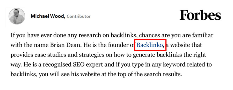 Ví dụ về backlink trong SEO